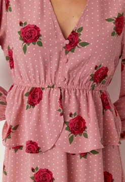 BUBBLEROOM Kukkakuosiset Ja Kuviolliset Mekot|Kesämekot*V-neck Flounce Maxi Dress