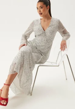 BUBBLEROOM Kukkakuosiset Ja Kuviolliset Mekot|Pilkulliset Mekot*V-Neck Frill Dress