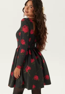 Bubbleroom Occasion Kukkakuosiset Ja Kuviolliset Mekot|Pitkähihaiset Mekot*Volume Skirt Long Sleeve Mini Dress