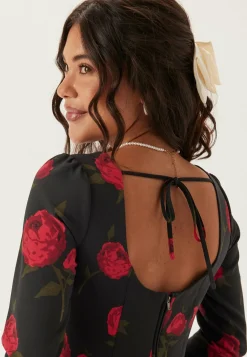 Bubbleroom Occasion Kukkakuosiset Ja Kuviolliset Mekot|Pitkähihaiset Mekot*Volume Skirt Long Sleeve Mini Dress