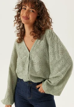 BUBBLEROOM Yksiväriset Puserot Ja Paidat|Tunikat Ja Puserot*Volume Sleeve Button Blouse