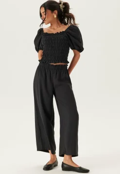 BUBBLEROOM Leveälahkeiset Housut|Keskivyötäröiset Housut*Wide Ankle Modal Trousers