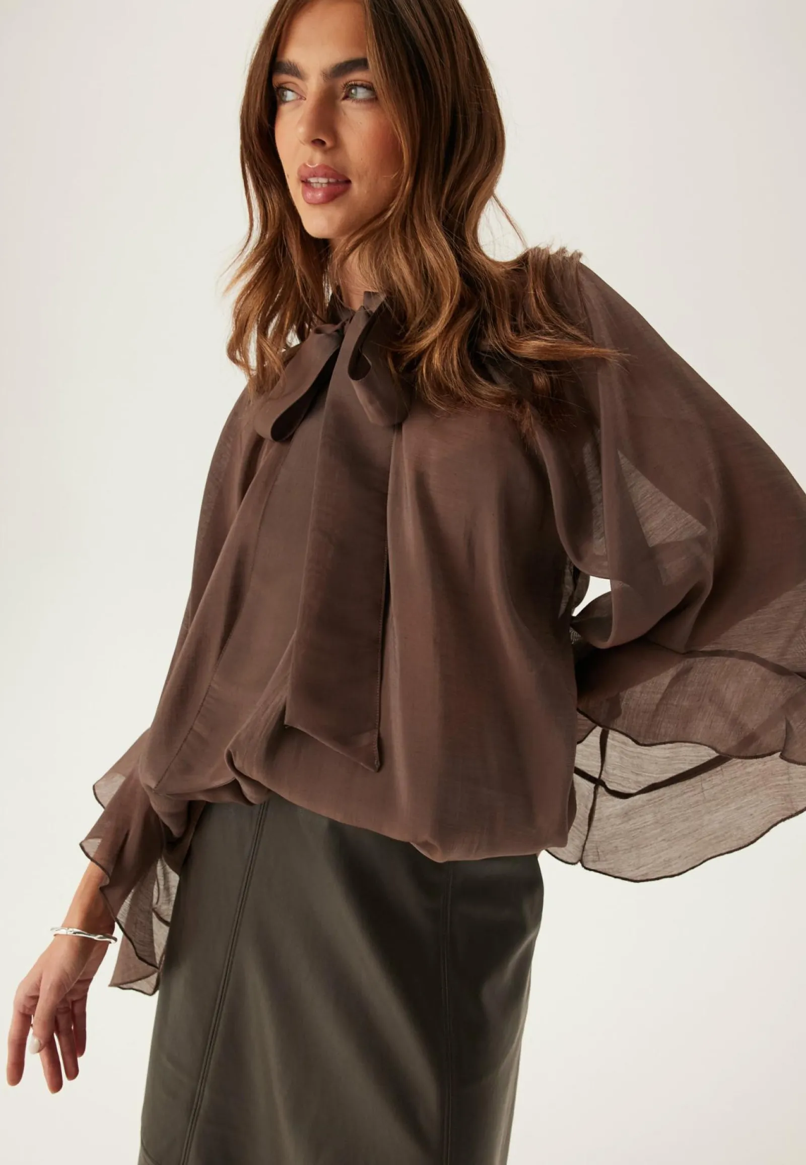 BUBBLEROOM Rusetilliset Puserot|Yksiväriset Puserot Ja Paidat*Wide Sleeve Bow Blouse