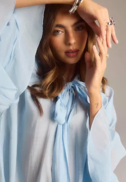 BUBBLEROOM Rusetilliset Puserot|Yksiväriset Puserot Ja Paidat*Wide Sleeve Bow Blouse