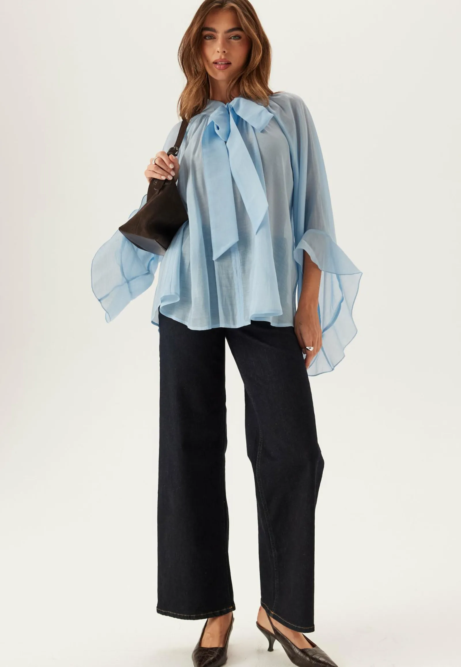 BUBBLEROOM Rusetilliset Puserot|Yksiväriset Puserot Ja Paidat*Wide Sleeve Bow Blouse