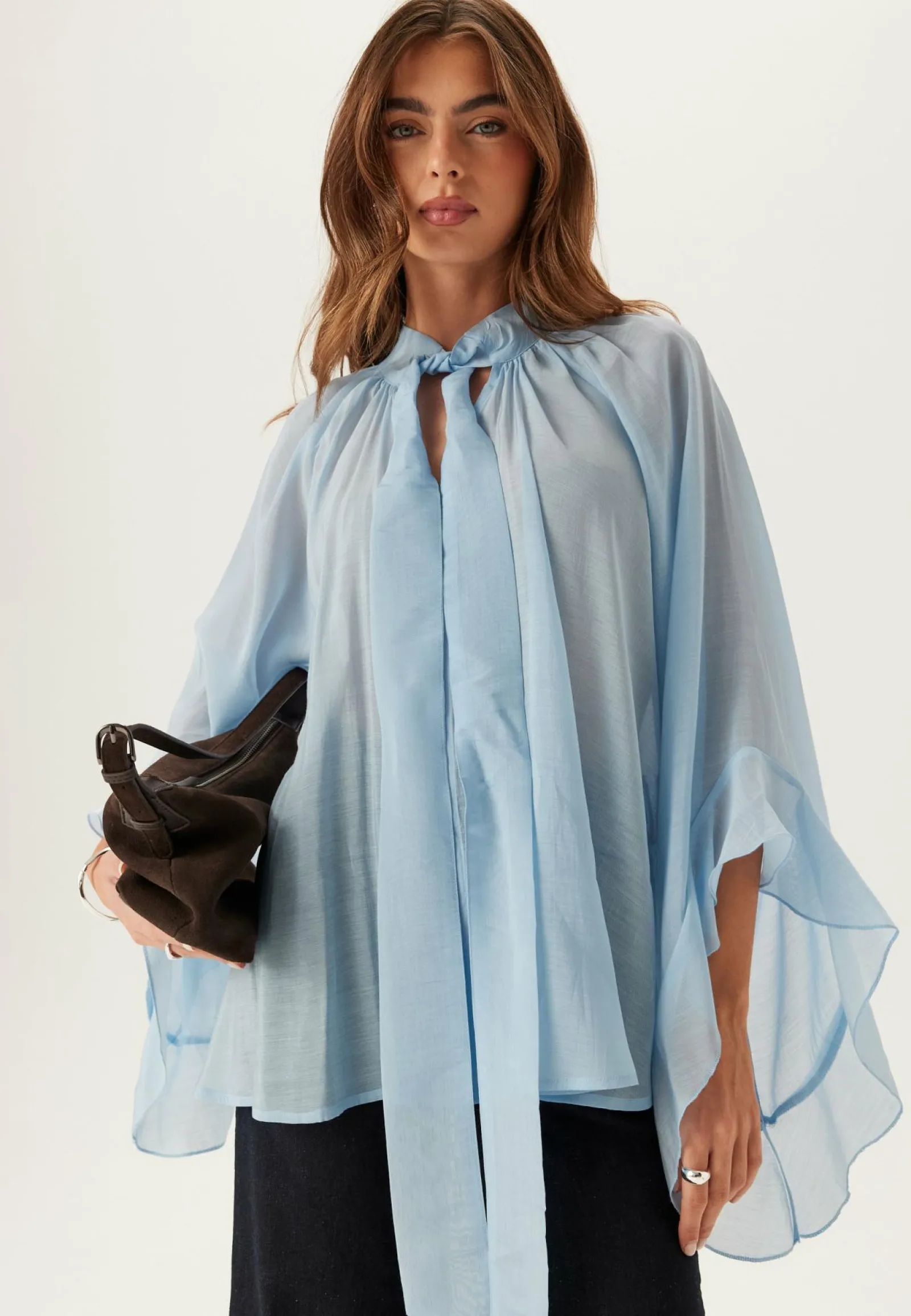 BUBBLEROOM Rusetilliset Puserot|Yksiväriset Puserot Ja Paidat*Wide Sleeve Bow Blouse