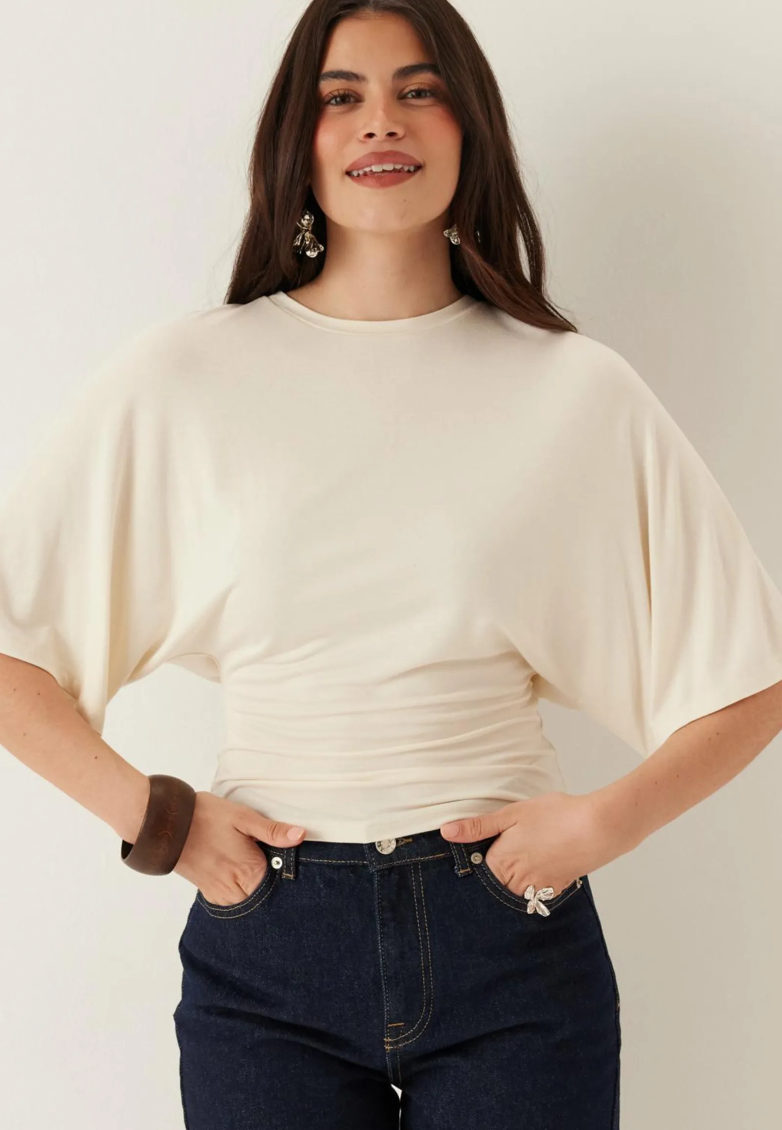 BUBBLEROOM T-Paidat|Rennot Topit*Wide Sleeve Fitted Tee