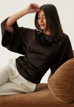 Bubbleroom Occasion Juhlapyserot|Juhlatopit*Wide Sleeve Satin Blouse