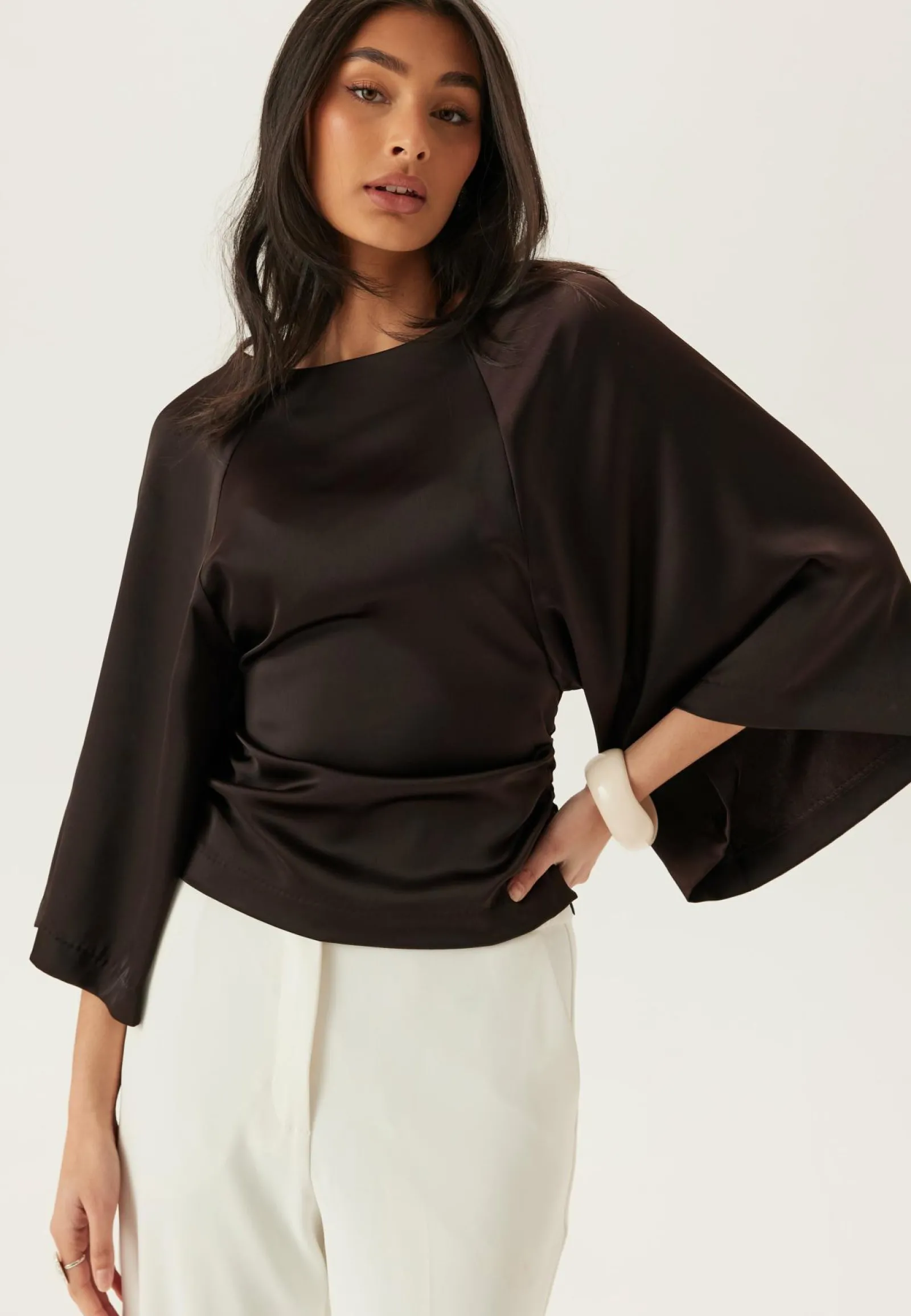 Bubbleroom Occasion Juhlapyserot|Juhlatopit*Wide Sleeve Satin Blouse