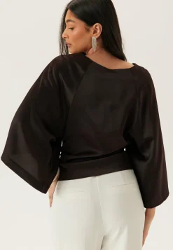 Bubbleroom Occasion Juhlapyserot|Juhlatopit*Wide Sleeve Satin Blouse