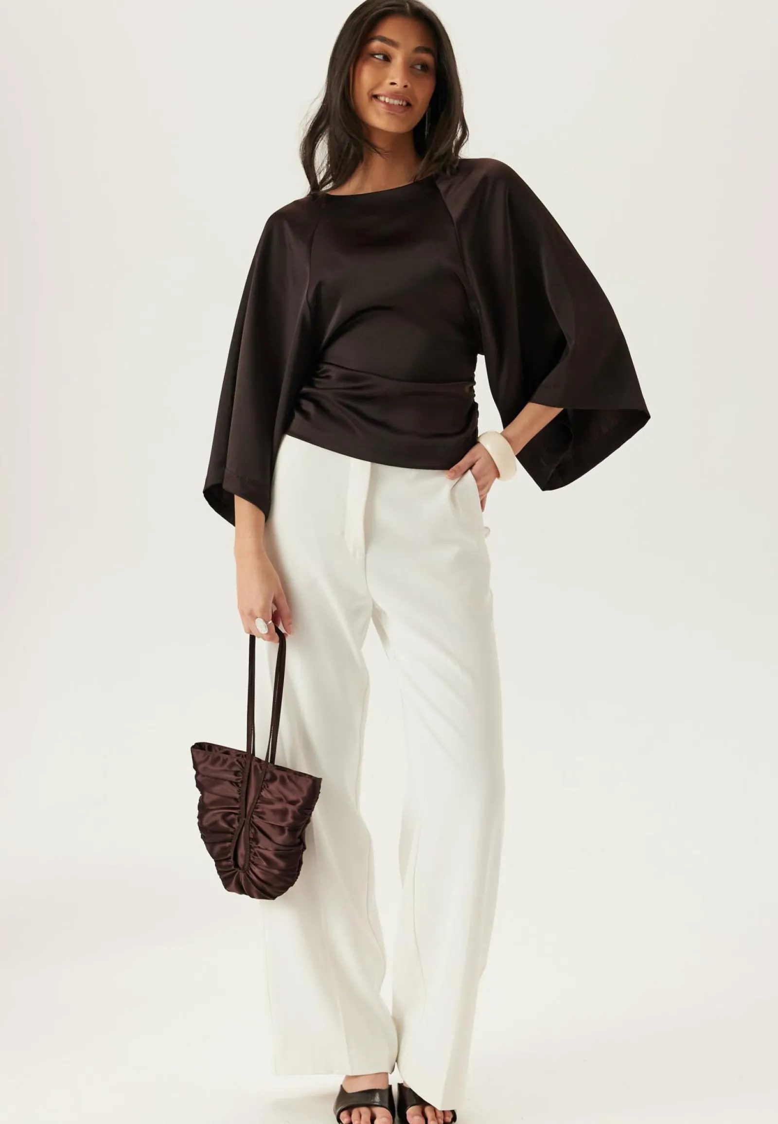 Bubbleroom Occasion Juhlapyserot|Juhlatopit*Wide Sleeve Satin Blouse