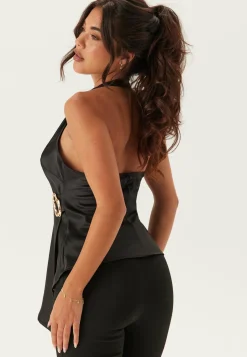 BUBBLEROOM Yksiväriset Puserot Ja Paidat|Hihattomat Puserot Ja Paidat*Wrap Gold Detail Blouse