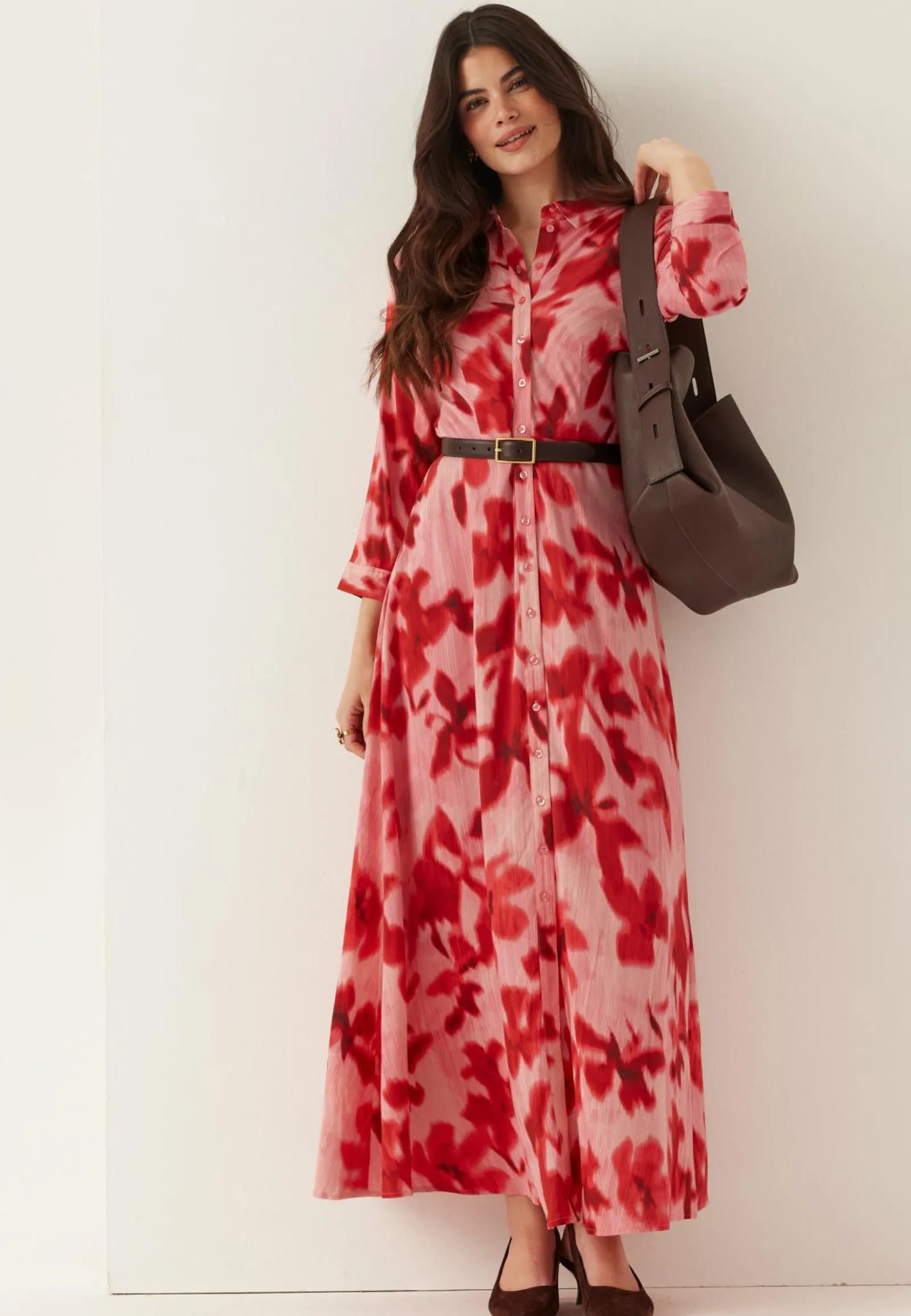 YAS Kukkakuosiset Ja Kuviolliset Mekot|Paitamekot*savanna Long Shirt Dress