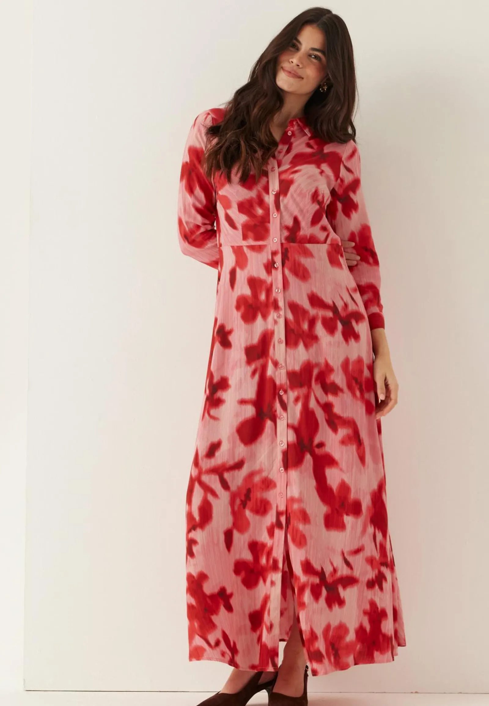 YAS Kukkakuosiset Ja Kuviolliset Mekot|Paitamekot*savanna Long Shirt Dress